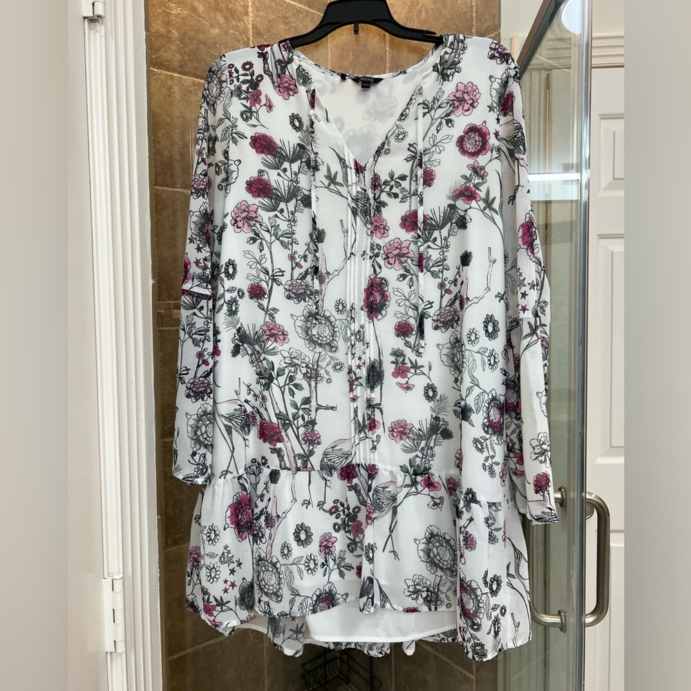 Buffalo dress, purple and white floral